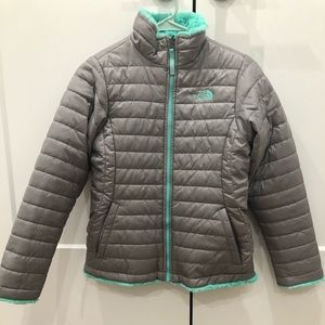 girls north face mossbud swirl jacket reversible